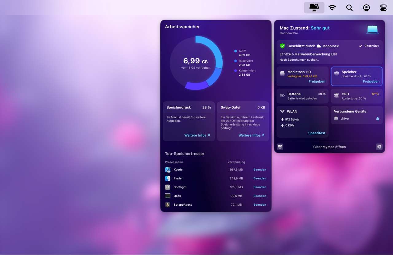 Modul Optimierung &ndash; CleanMyMac