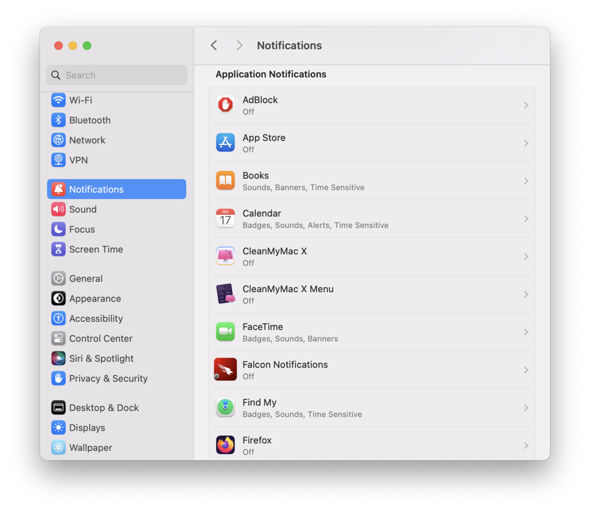 Deaktiver varsler p&aring; Mac