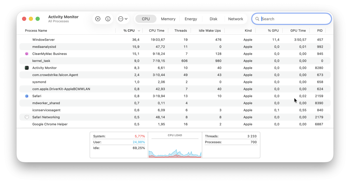 Use Activity Monitor to quit CPU-intensive apps