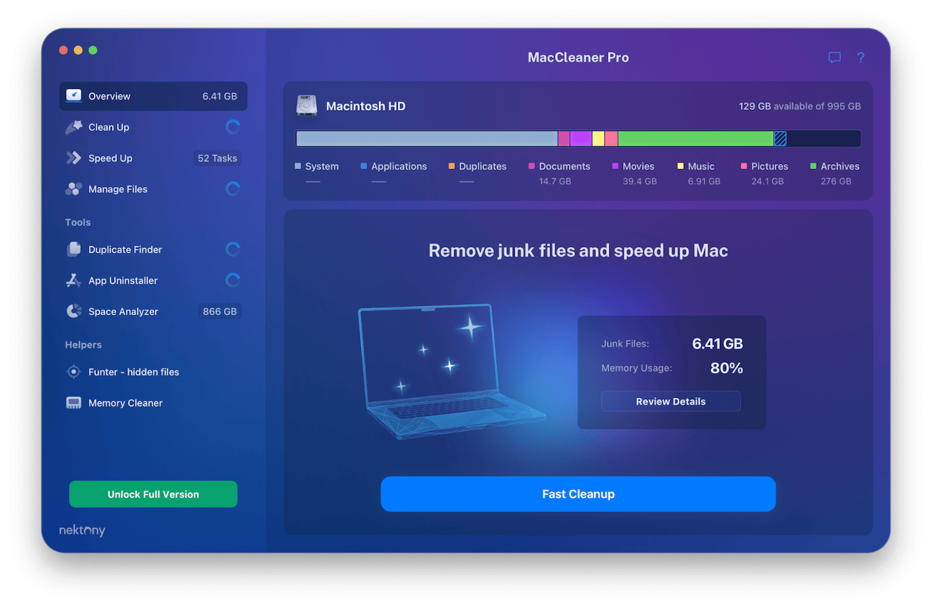 MacCleaner Pro from Nektony