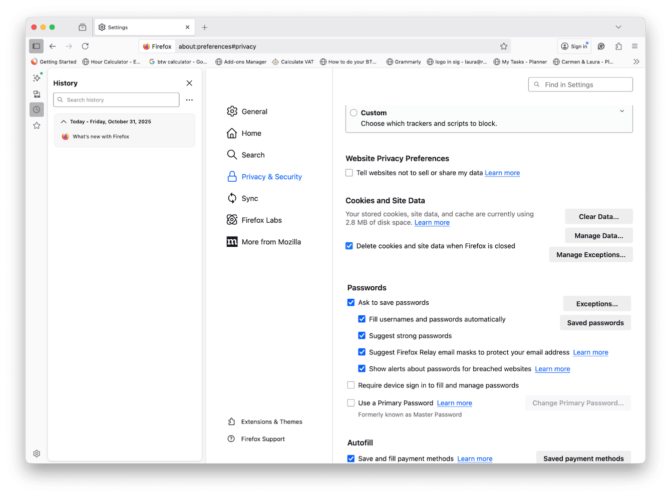 How to manage and delete history &ndash; Firefox