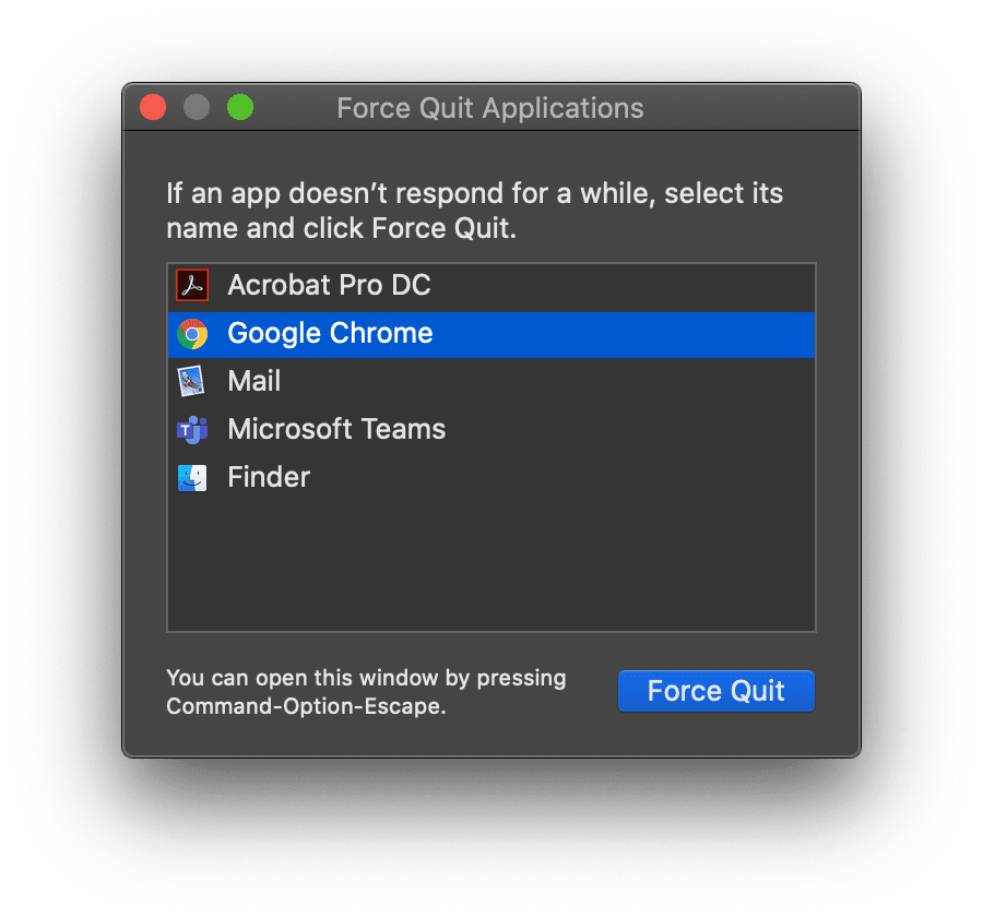 How to force quit Chrome on Mac