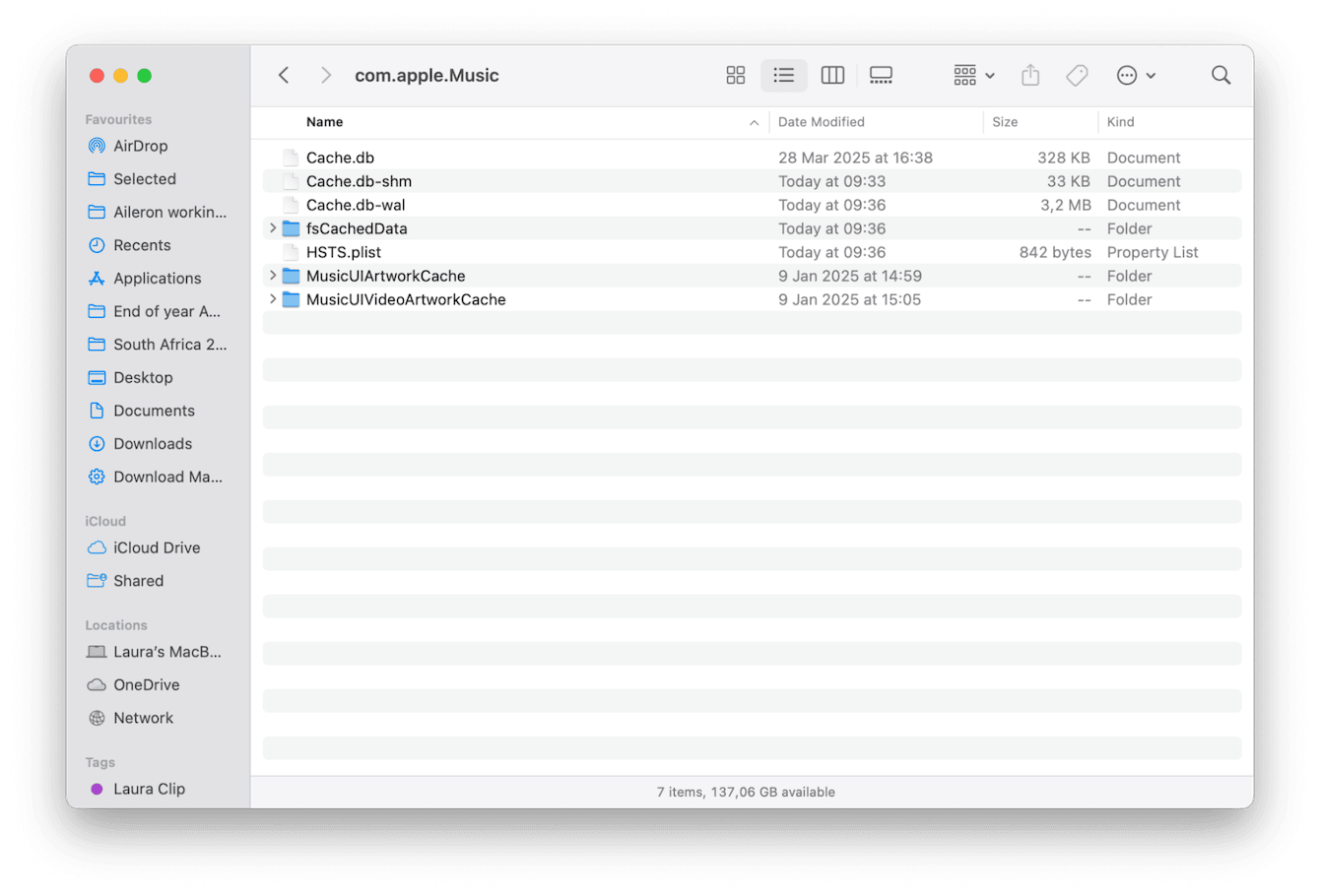 Clear cache and rebuild Music Library
