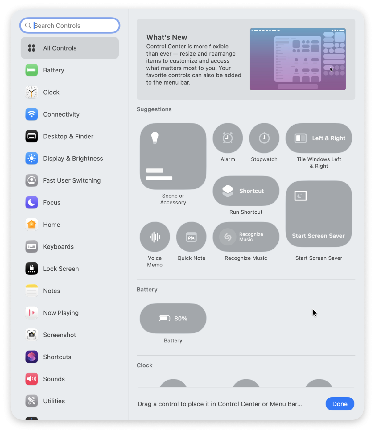 System Settings > Control Center