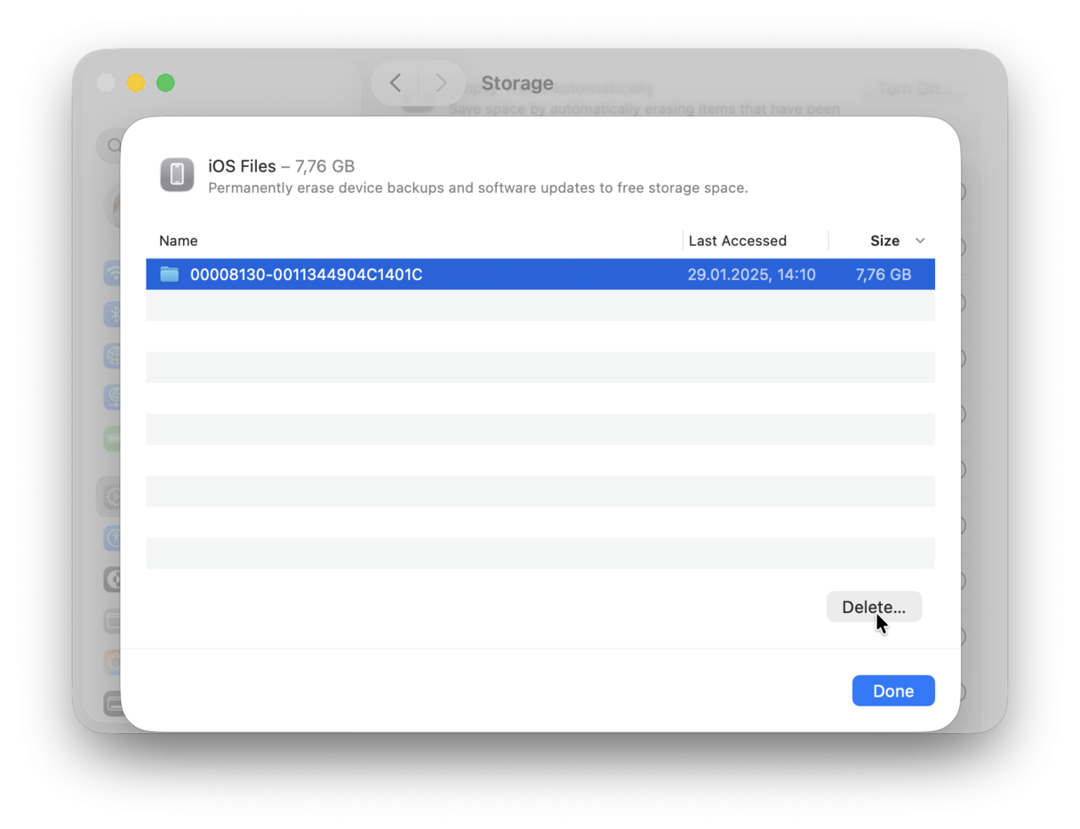 How to remove iOS files from Mac