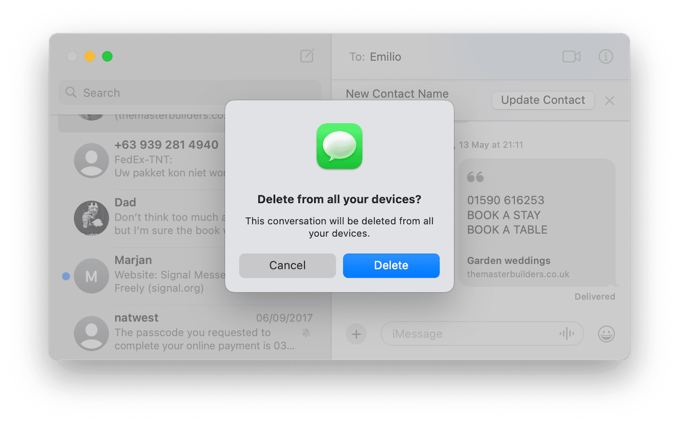 Messages app on Mac