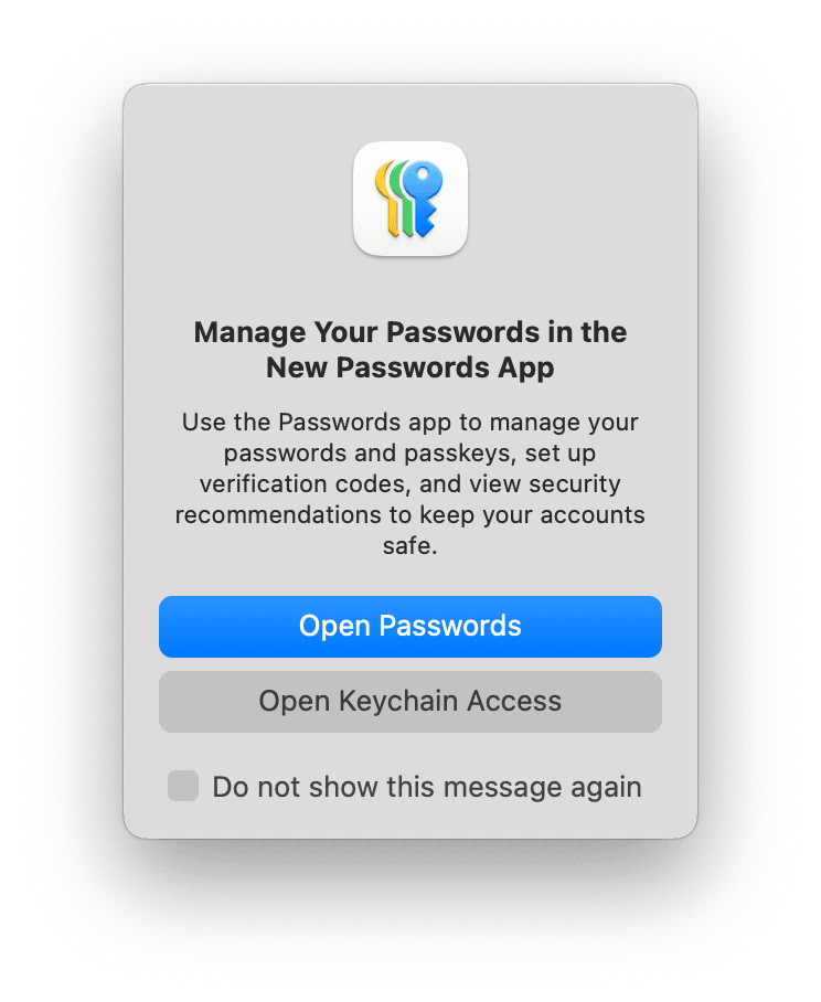 Change Password for Keychain
