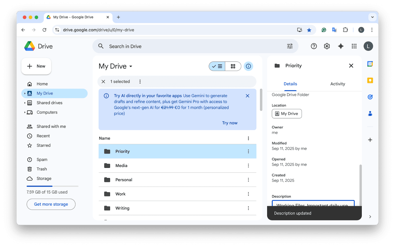 Add file and folder descriptions