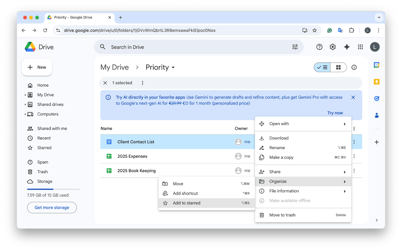 Utilize the Star feature