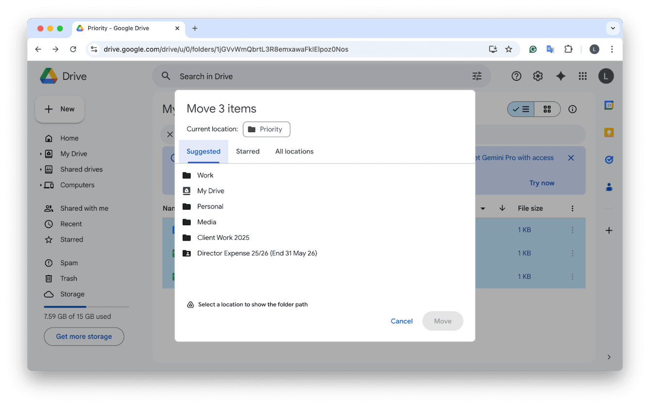 Select multiple files