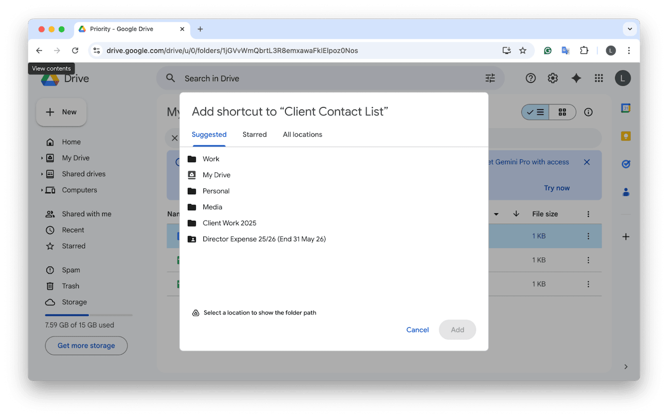 Add documents to multiple folders