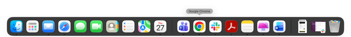 The dot under the Dock icon disappears