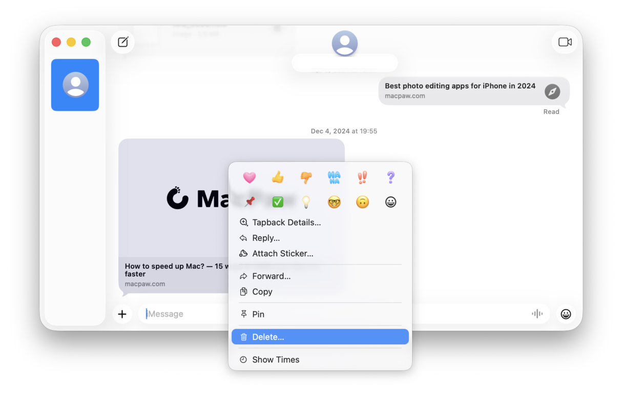 How to delete messages on Mac
