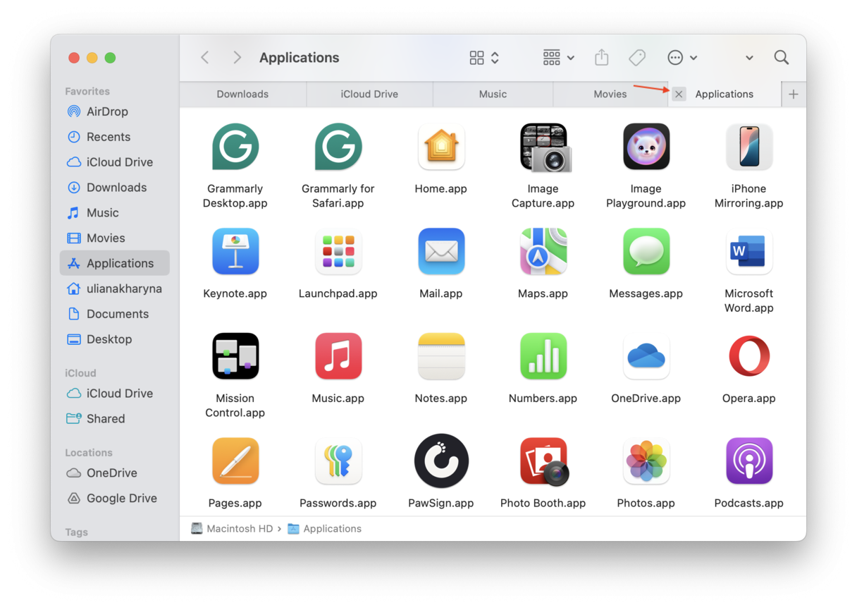 Finder 윈도우 닫기
