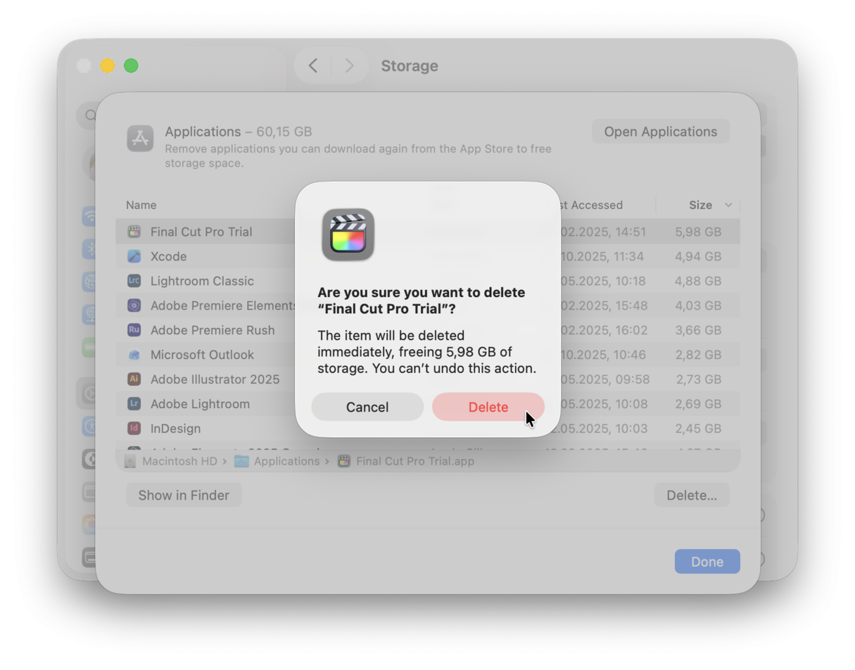 how to optimize Mac storage - delete unneeded files