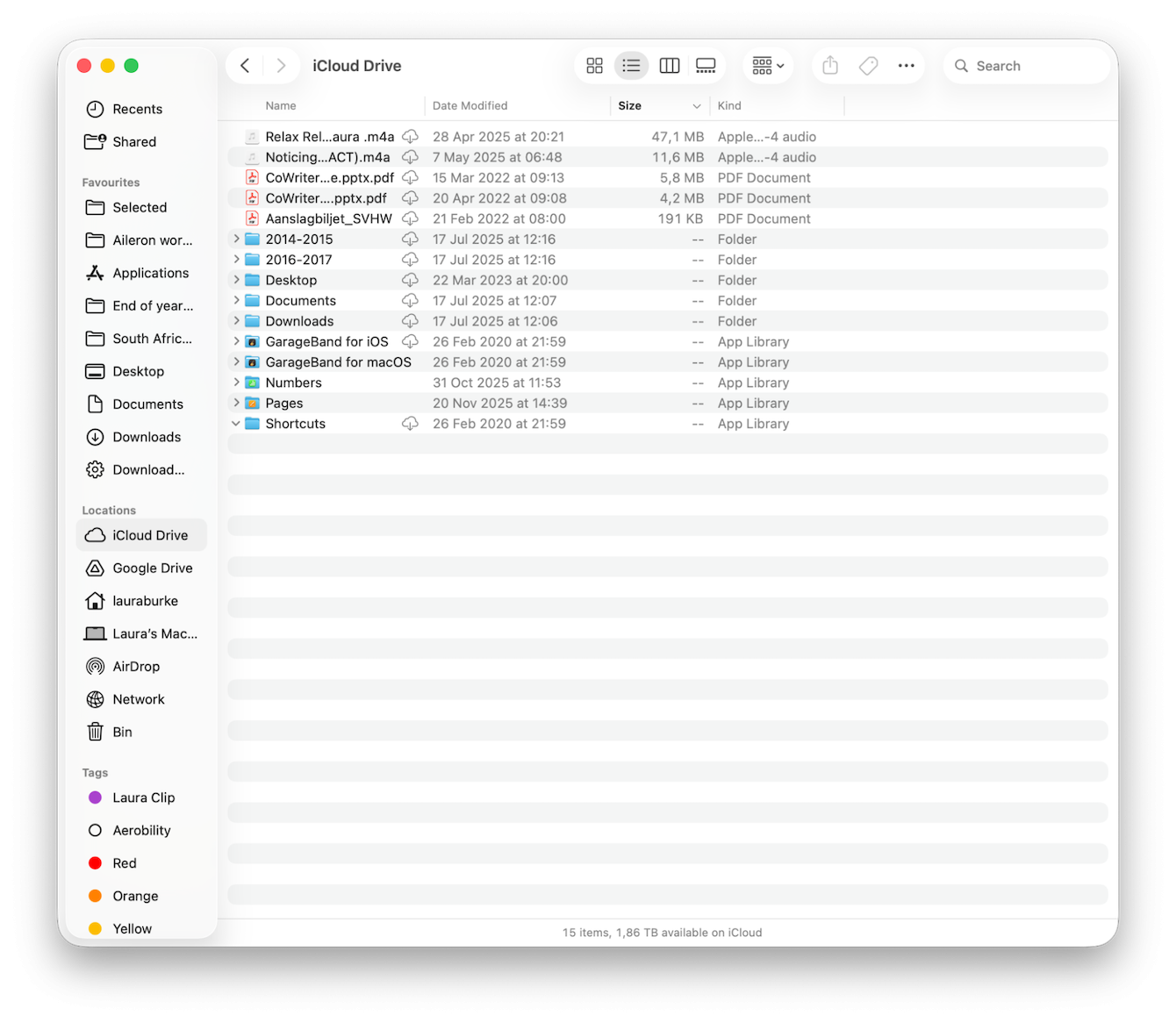 Open Finder > iCloud Drive