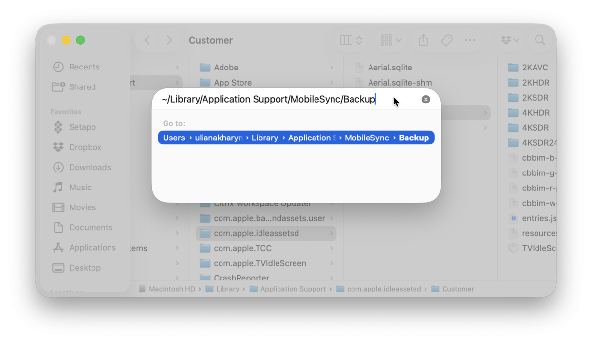 Remove old iOS backups