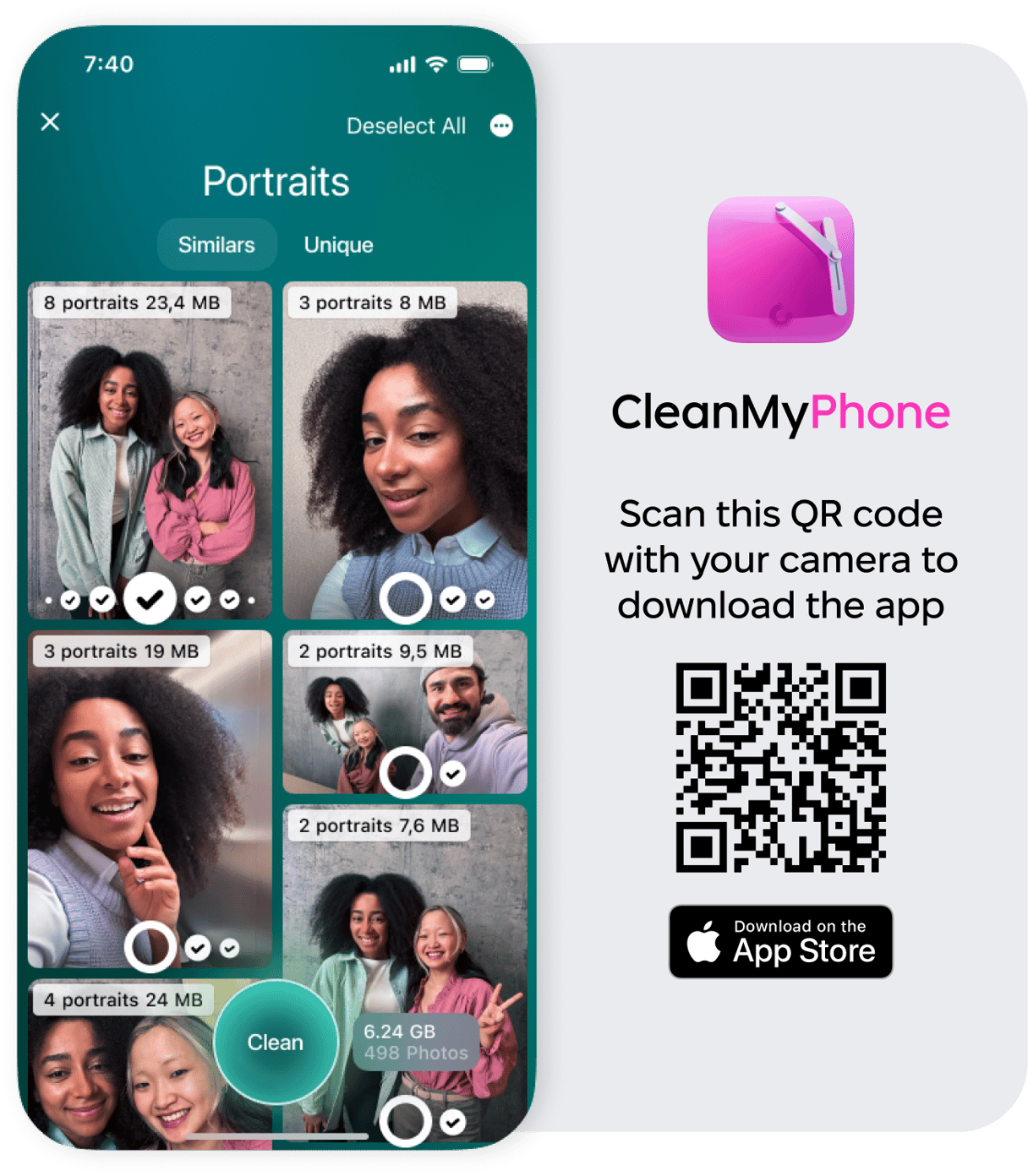 CleanMy&reg;Phone -  Delete portraits photos