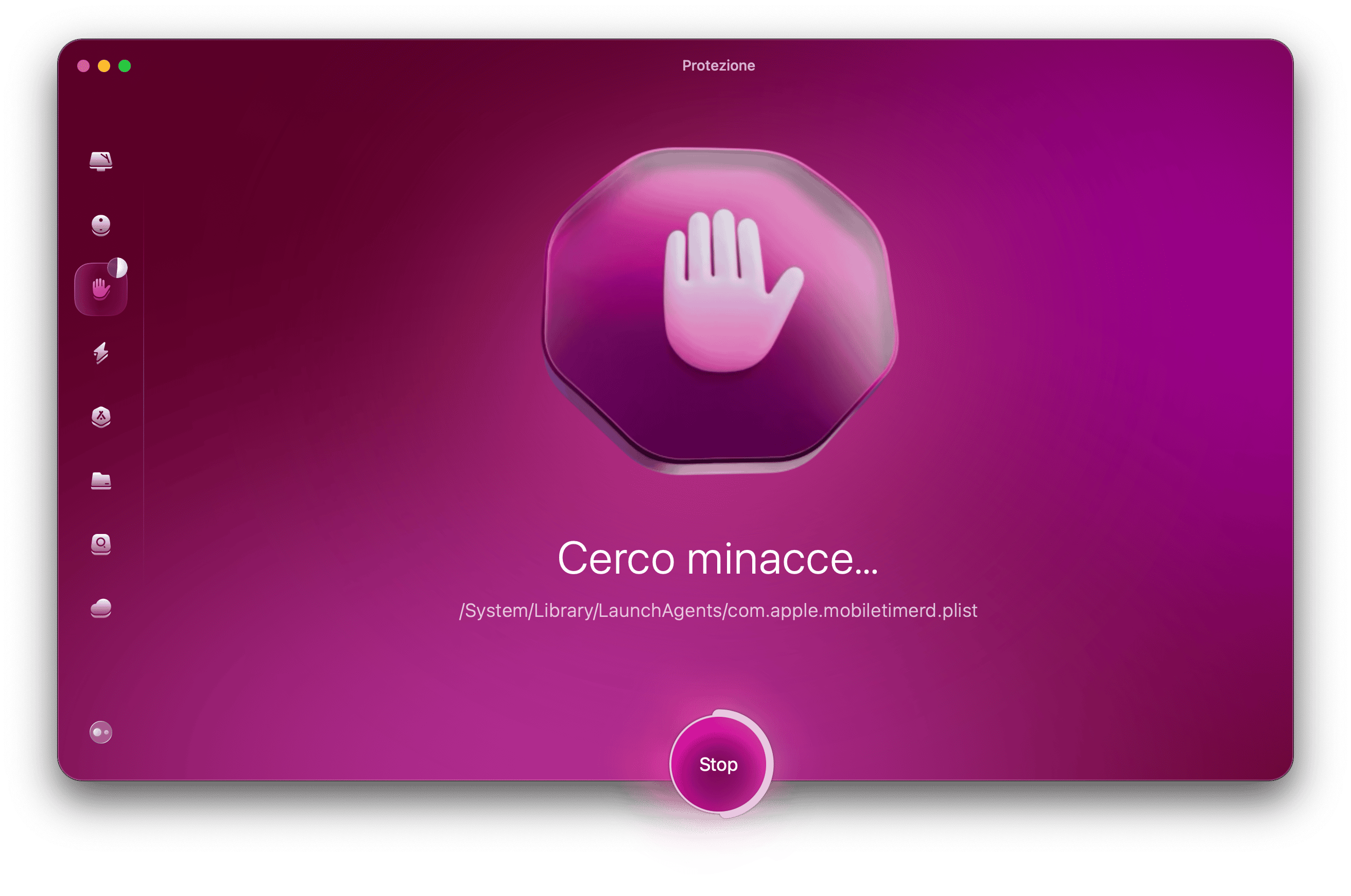 Scansione malware in corso