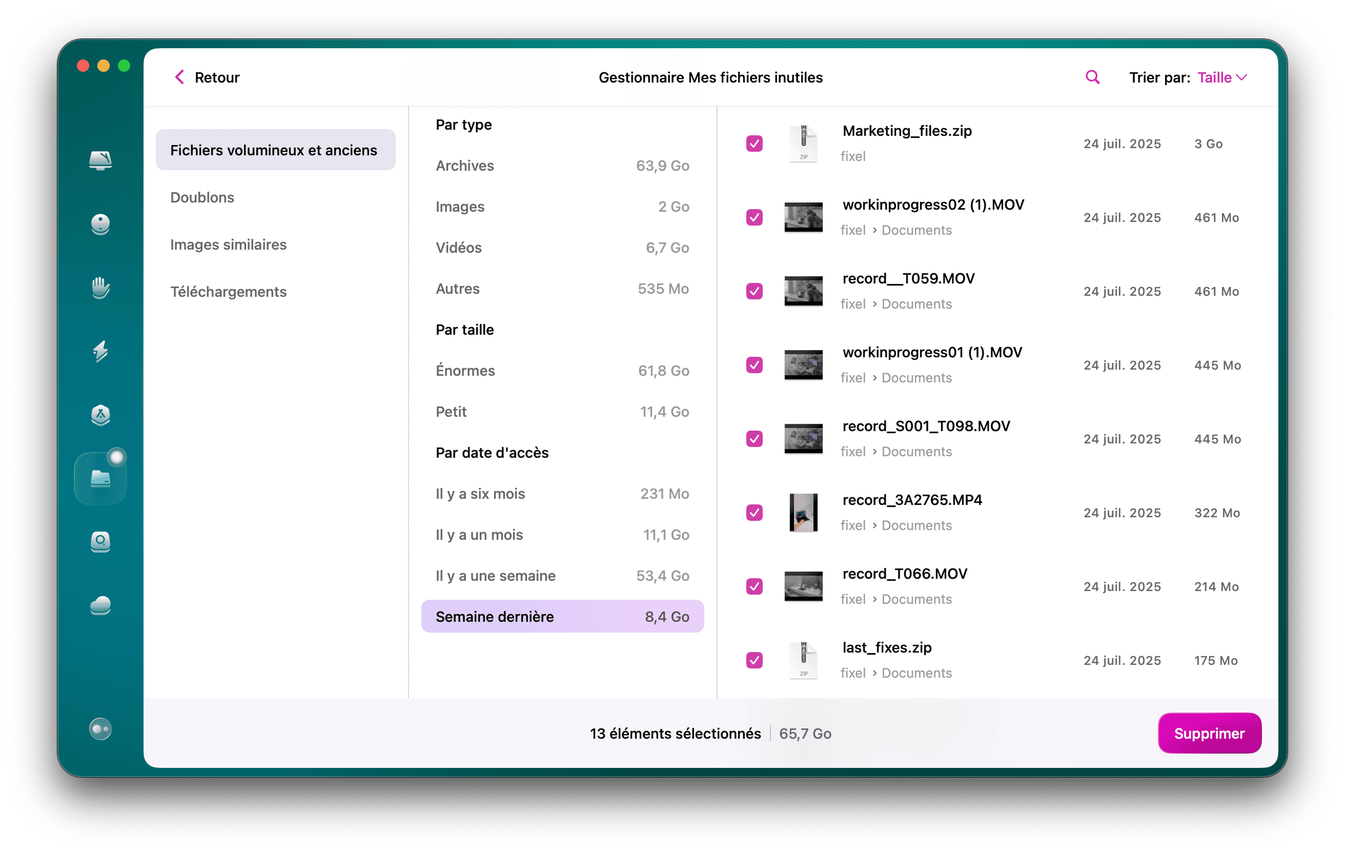 Informations d'il y a un an dans le module Autres fichiers de CMMX