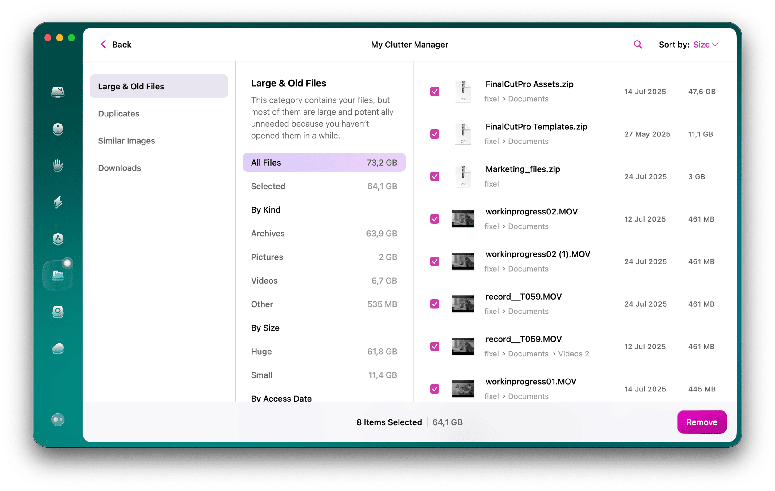 Scan completed in My Clutter module of CleanMyMac