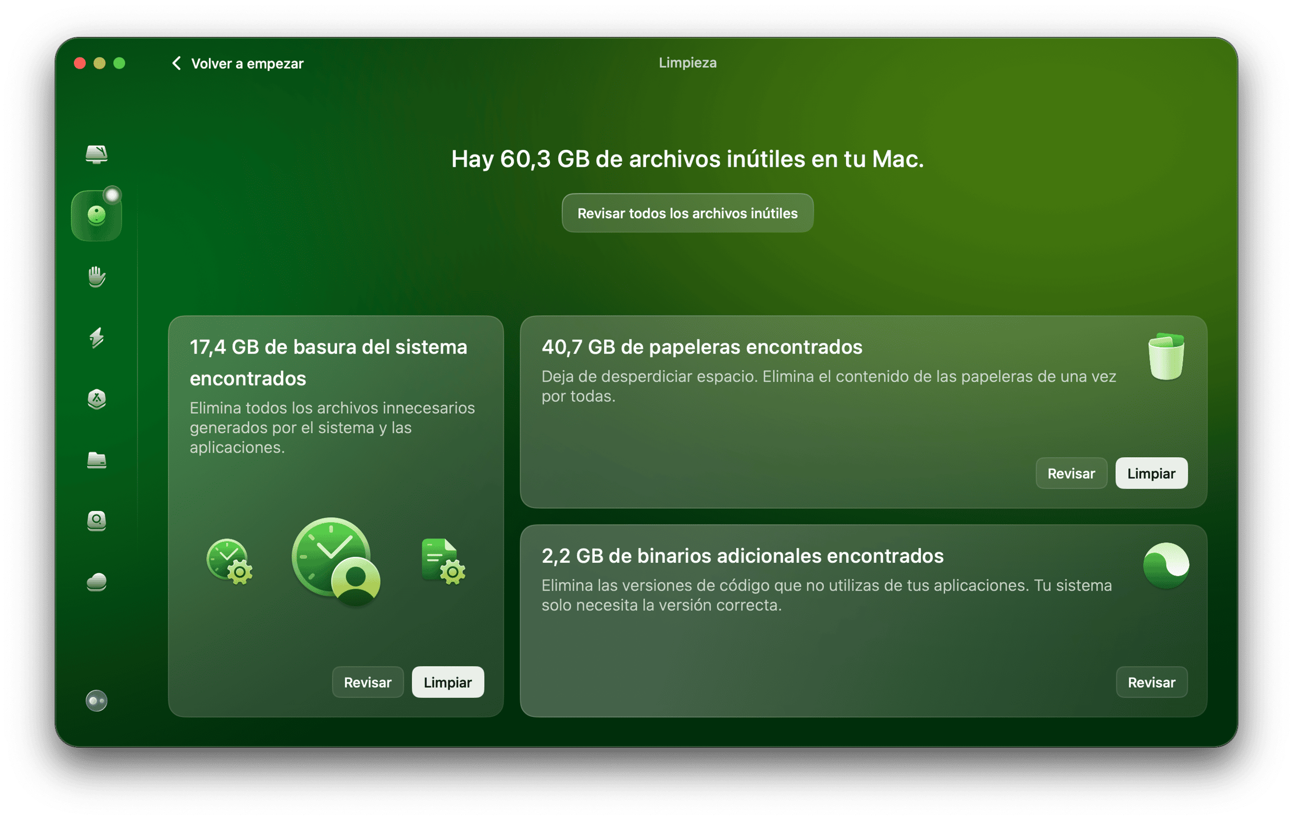 CleanMyMac &ndash; M&oacute;dulo de Basura del sistema