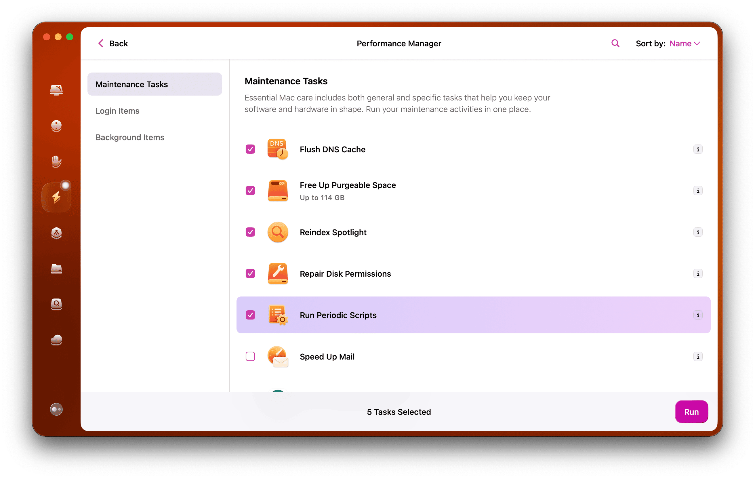 Maintenance Scripts in CleanMyMac