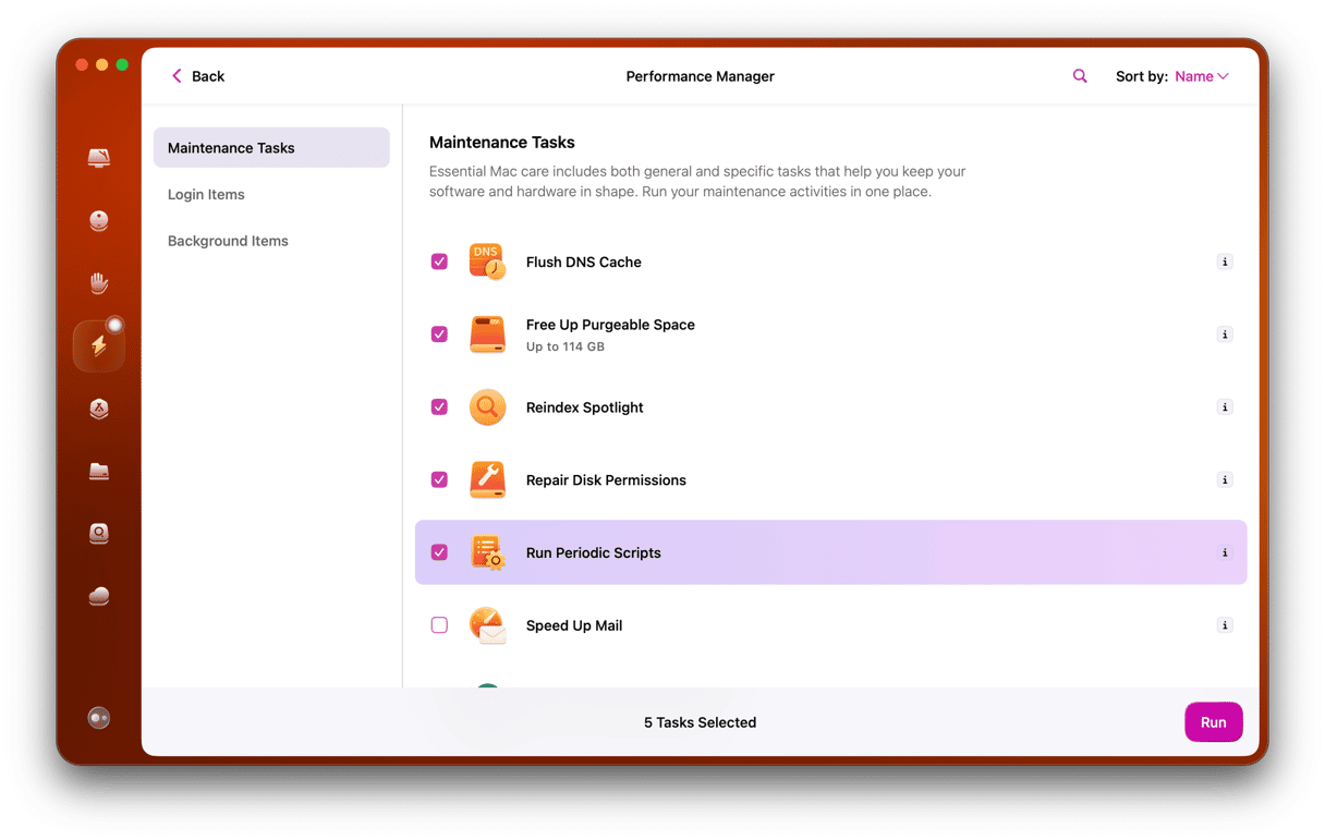 Maintenance Scripts in CleanMyMac