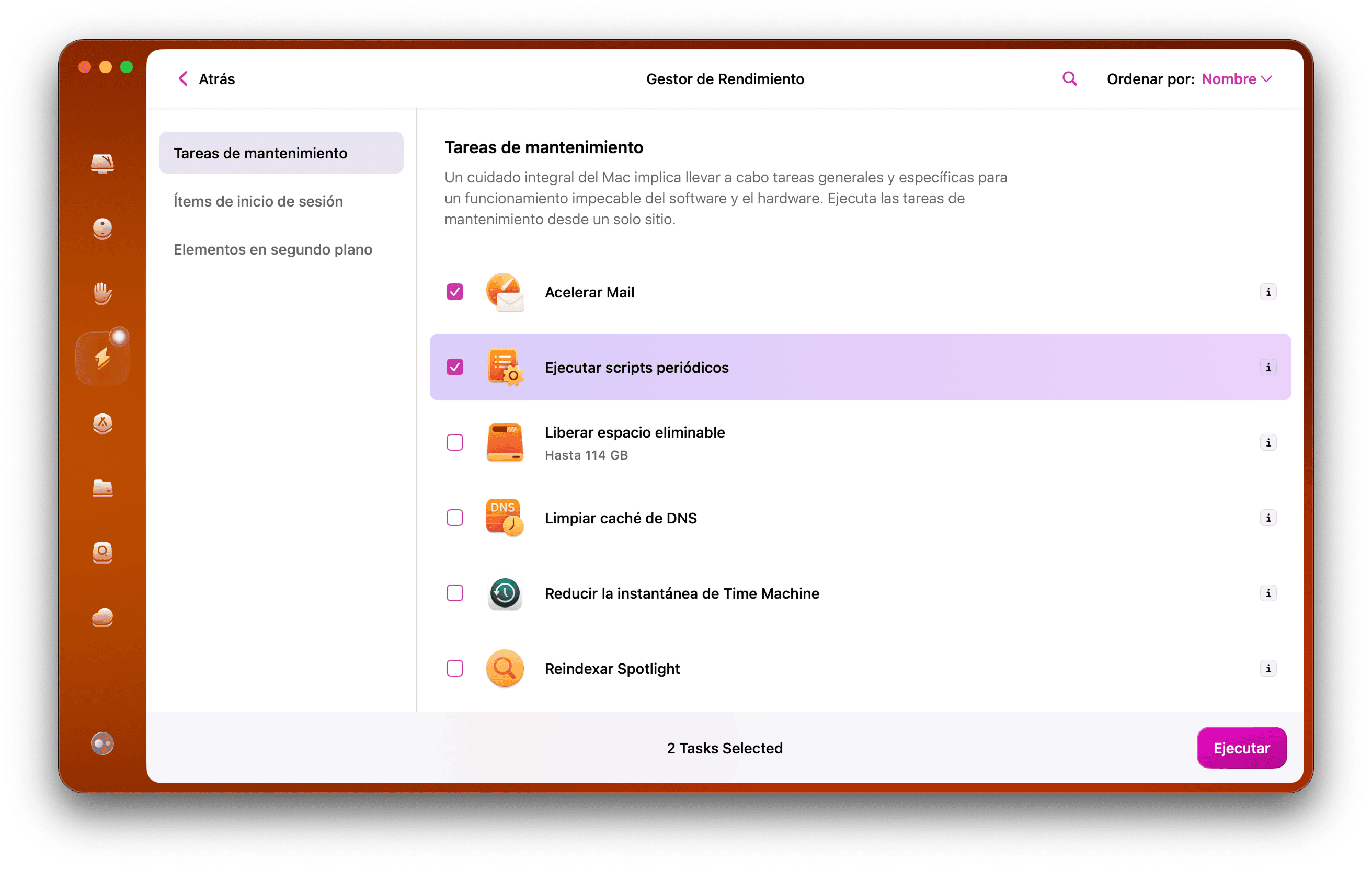 CleanMyMac &ndash; Ejecuta scripts de mantenimiento