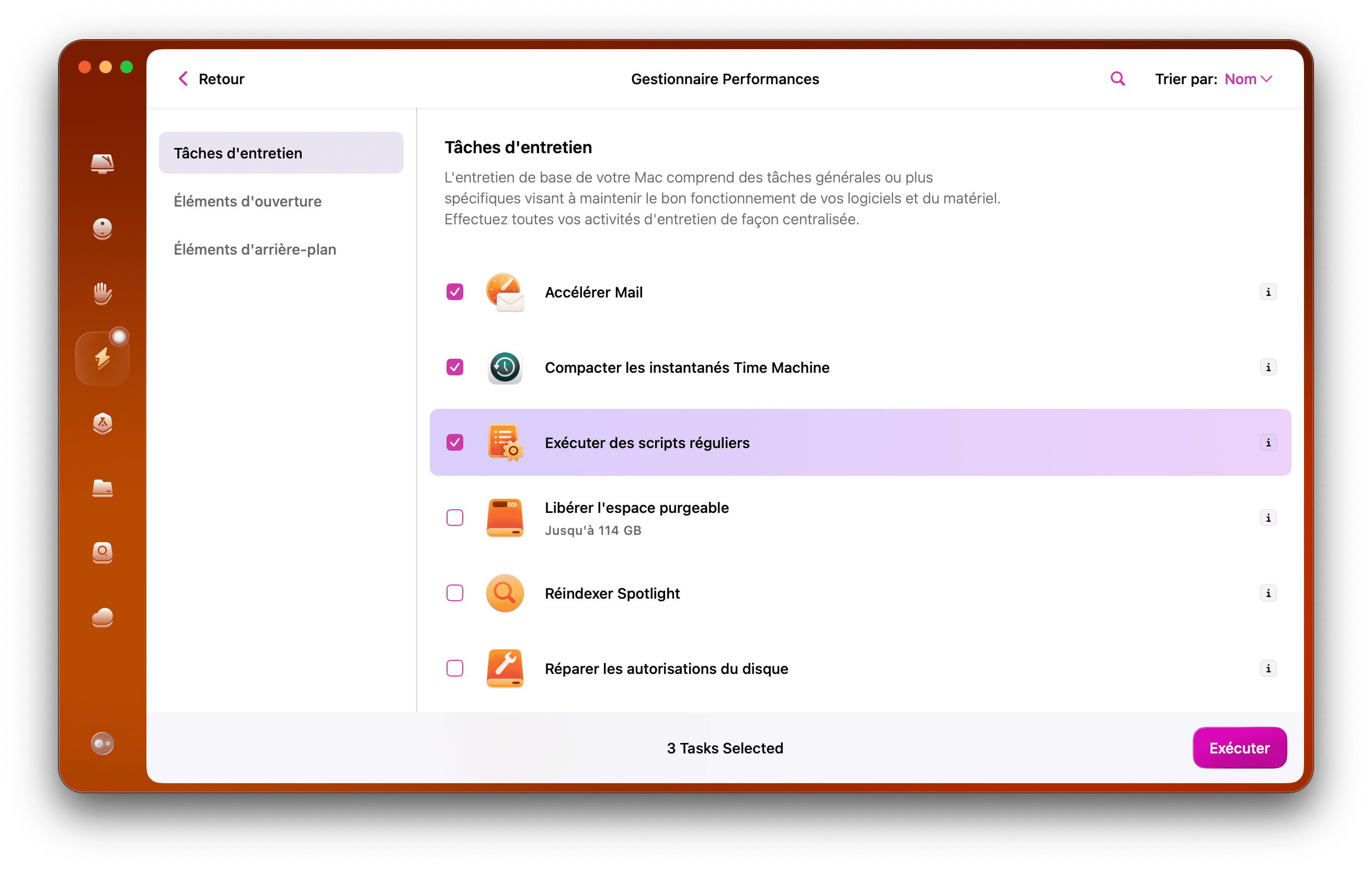 CleanMyMac &ndash; Ex&eacute;cutez des scripts de maintenance