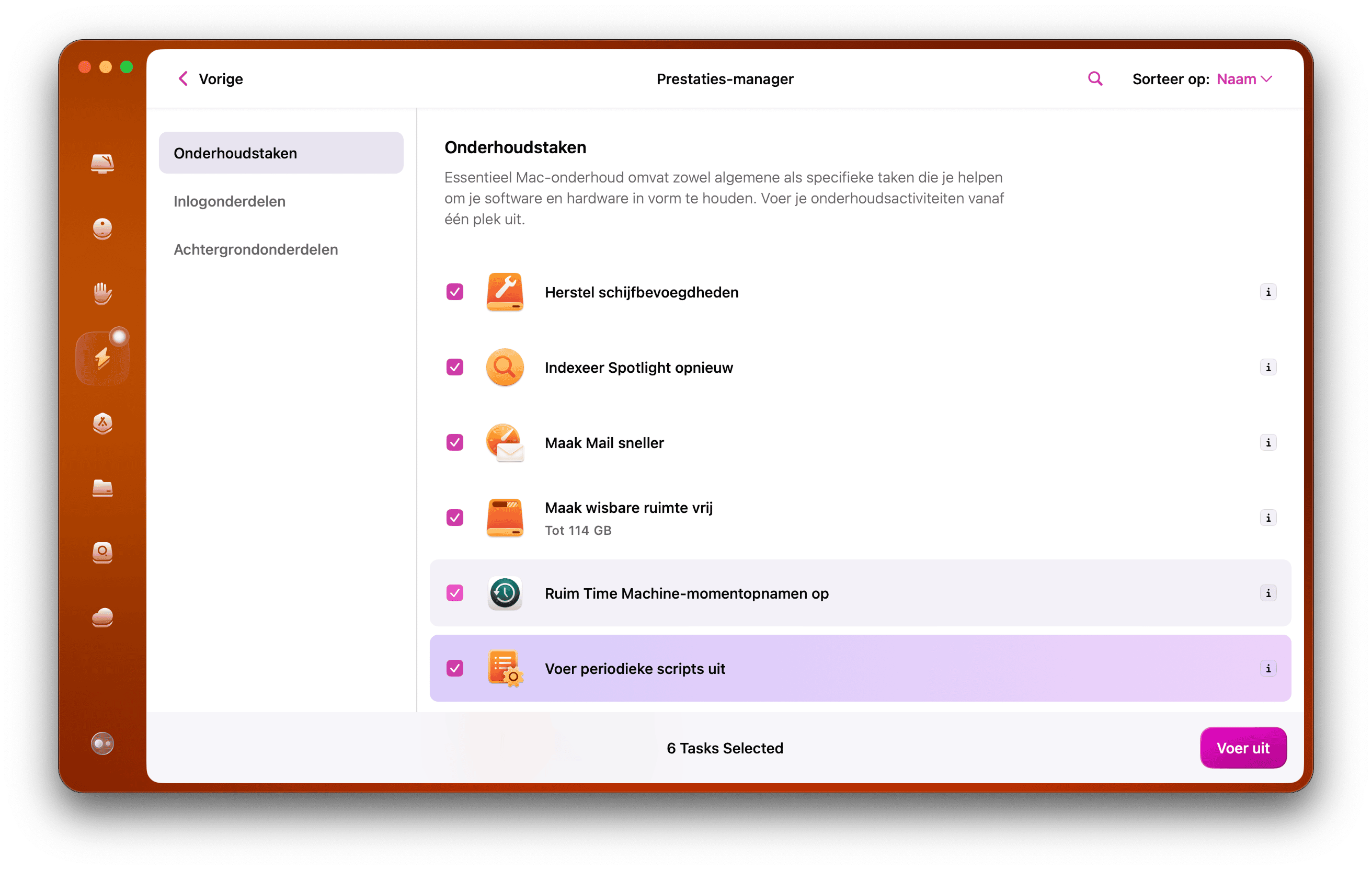 Onderhoudsscripts in CleanMyMac