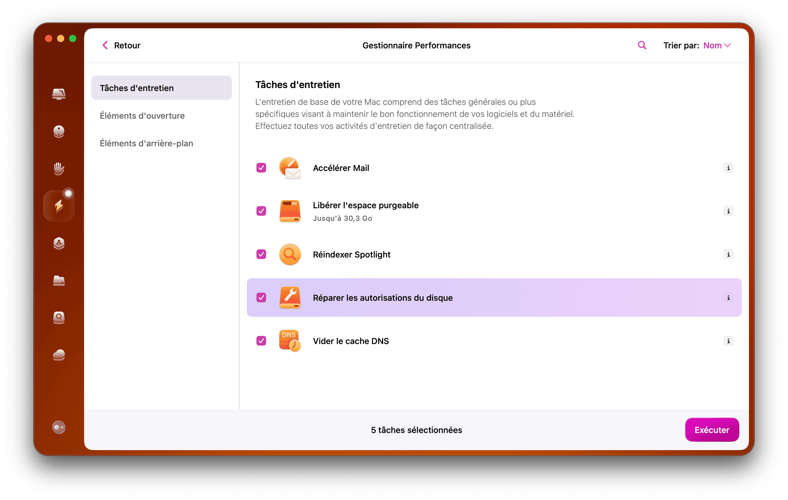 CleanMyMac &ndash; R&eacute;parer les autorisations du disque