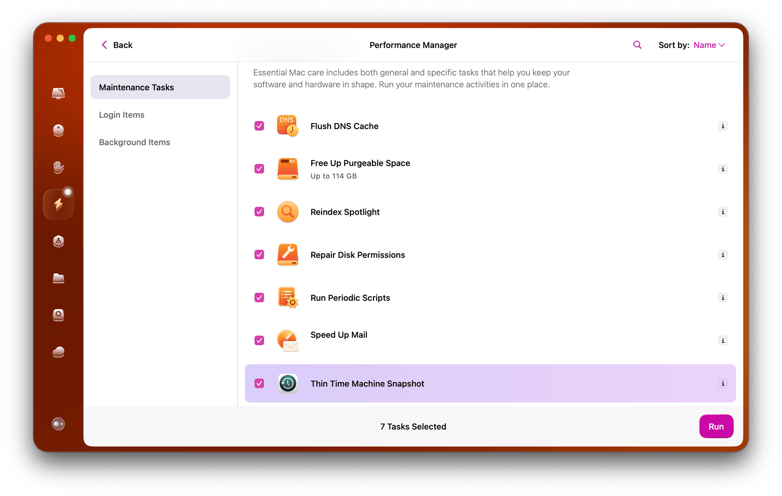 Time machine snapshot thinning