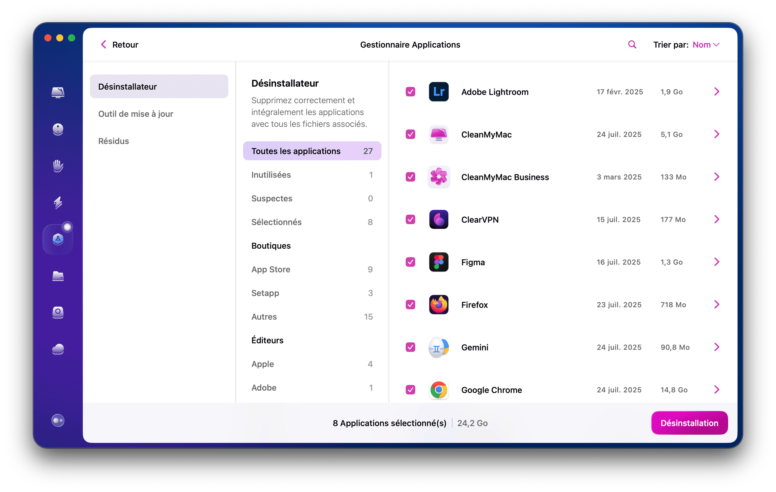 Utilisez un outil de d&eacute;sinstallation d&eacute;di&eacute;