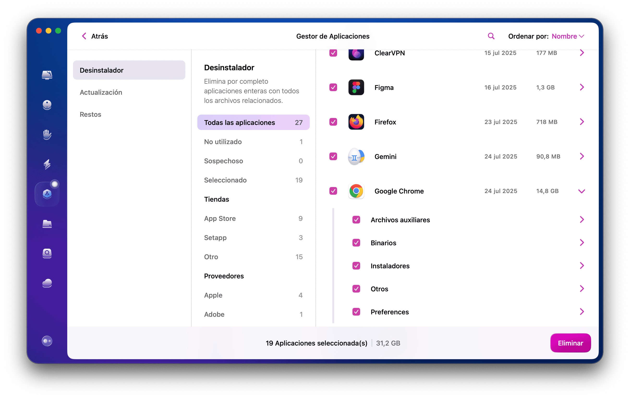 CleanMyMac &ndash; Desinstala Chrome