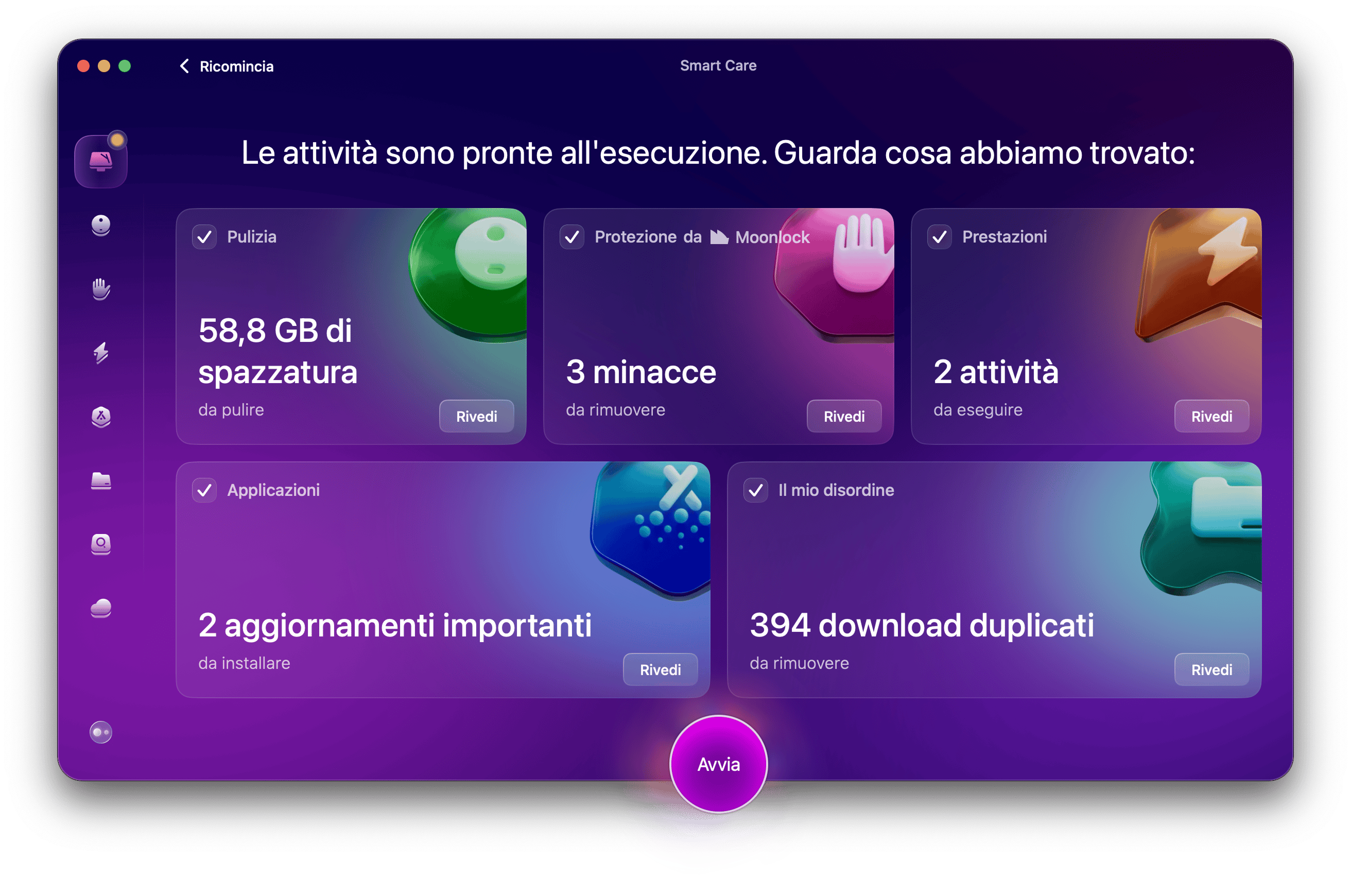 CleanMyMac - Scansione smart completa