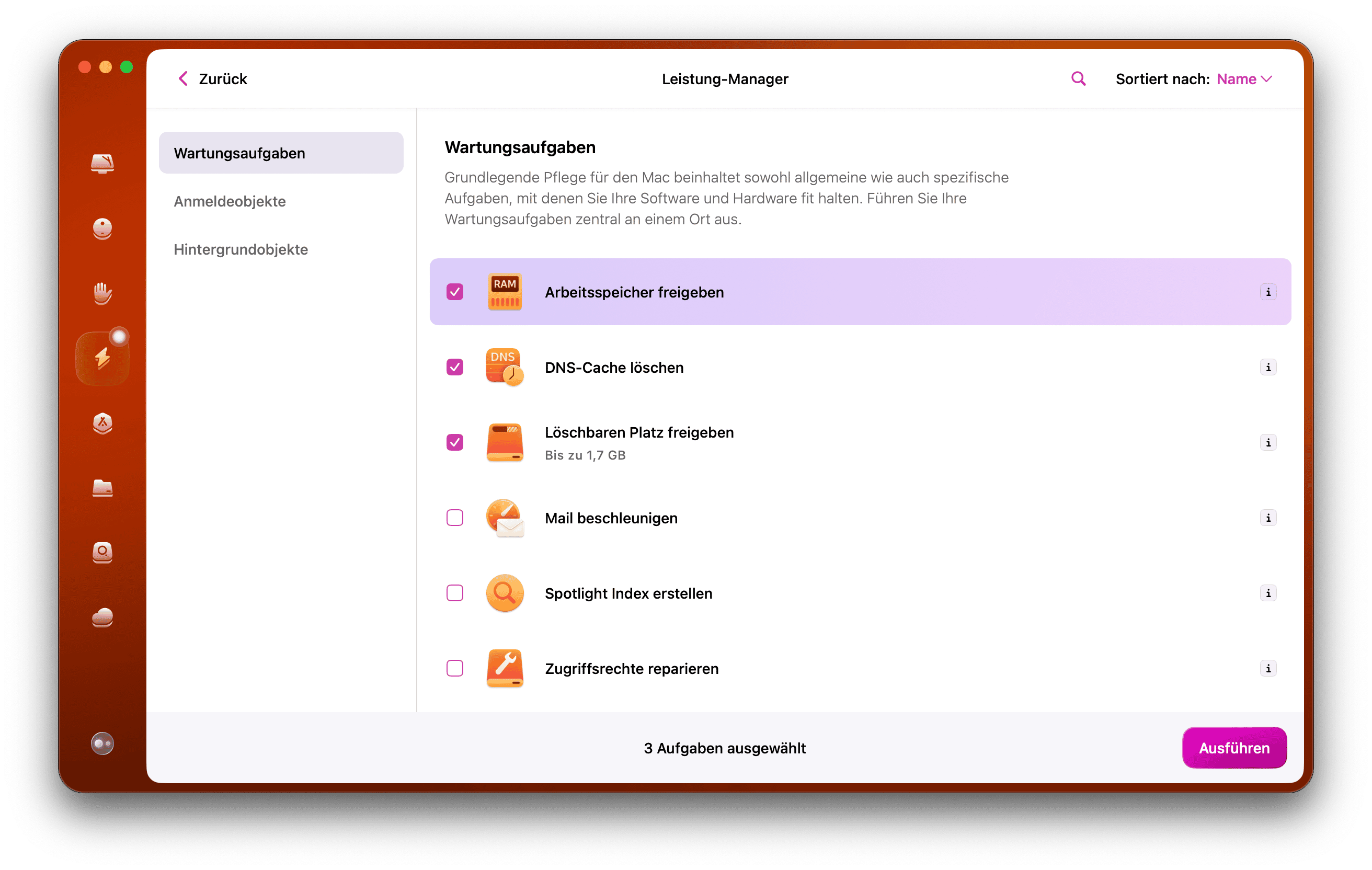 CleanMyMac &ndash; RAM-Speicher freigeben