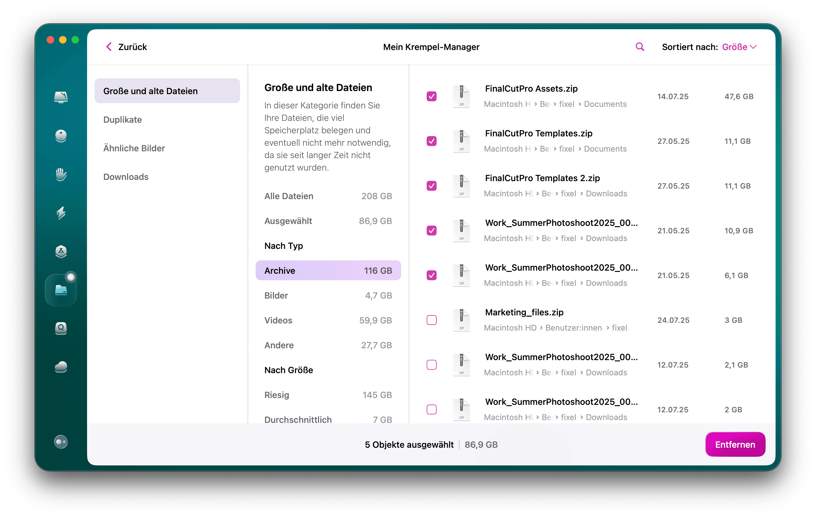 CleanMyMac &ndash; Alte Dateien entfernen