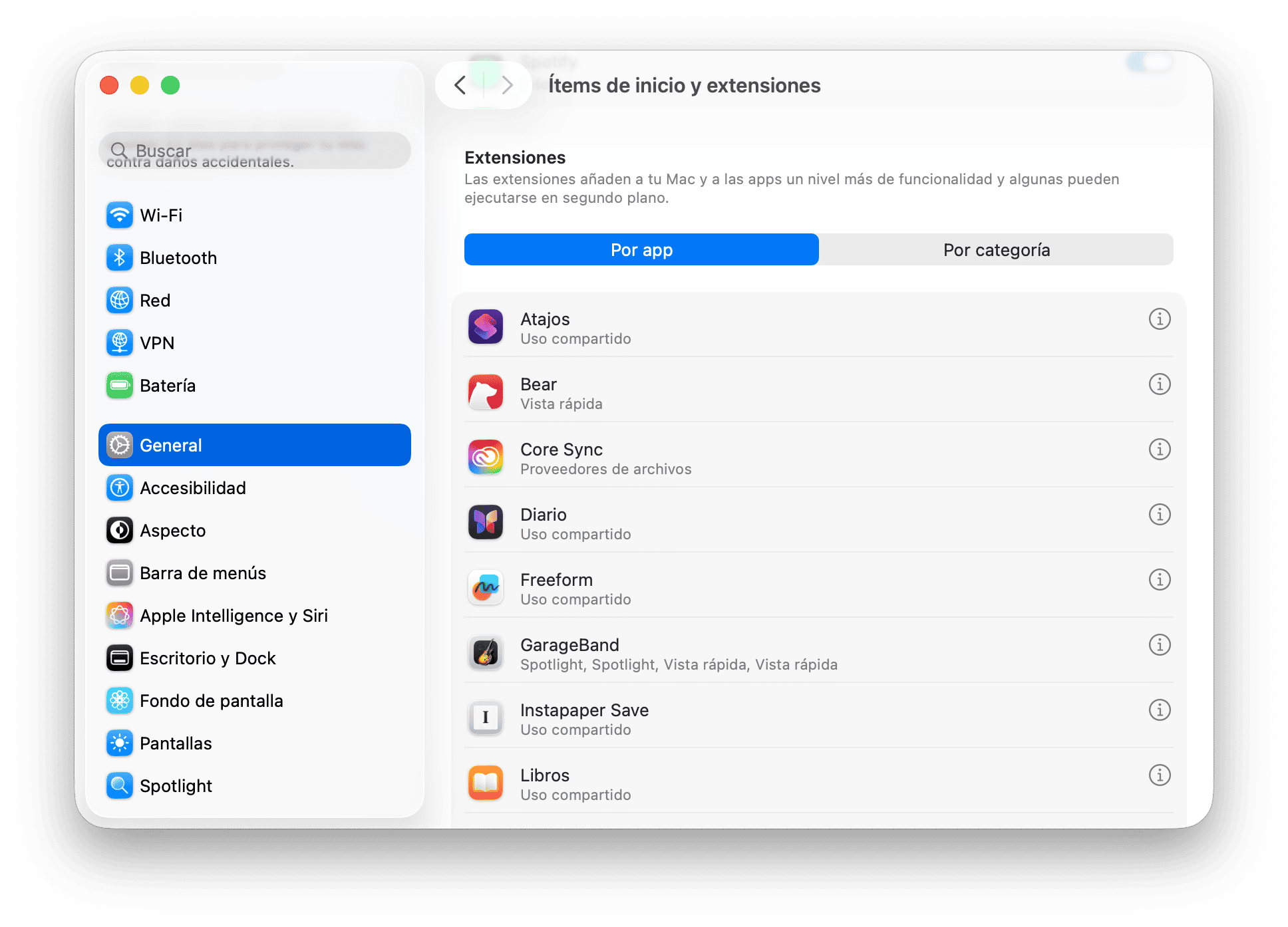 sistema preferencias extenciones