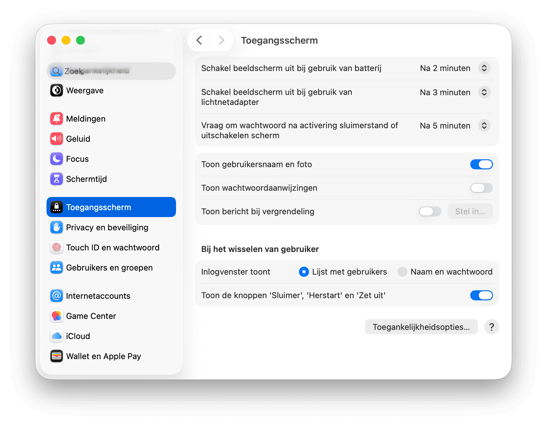 systeem Voorkeuren Vergrendel scherm
