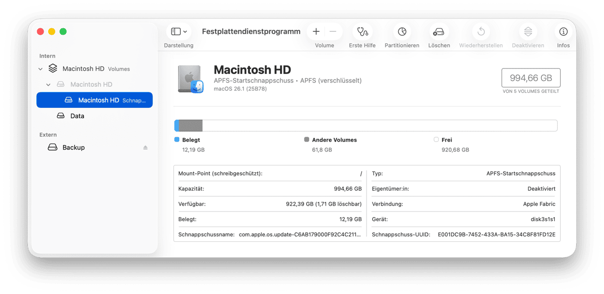 Ventura festplattendienstprogramm