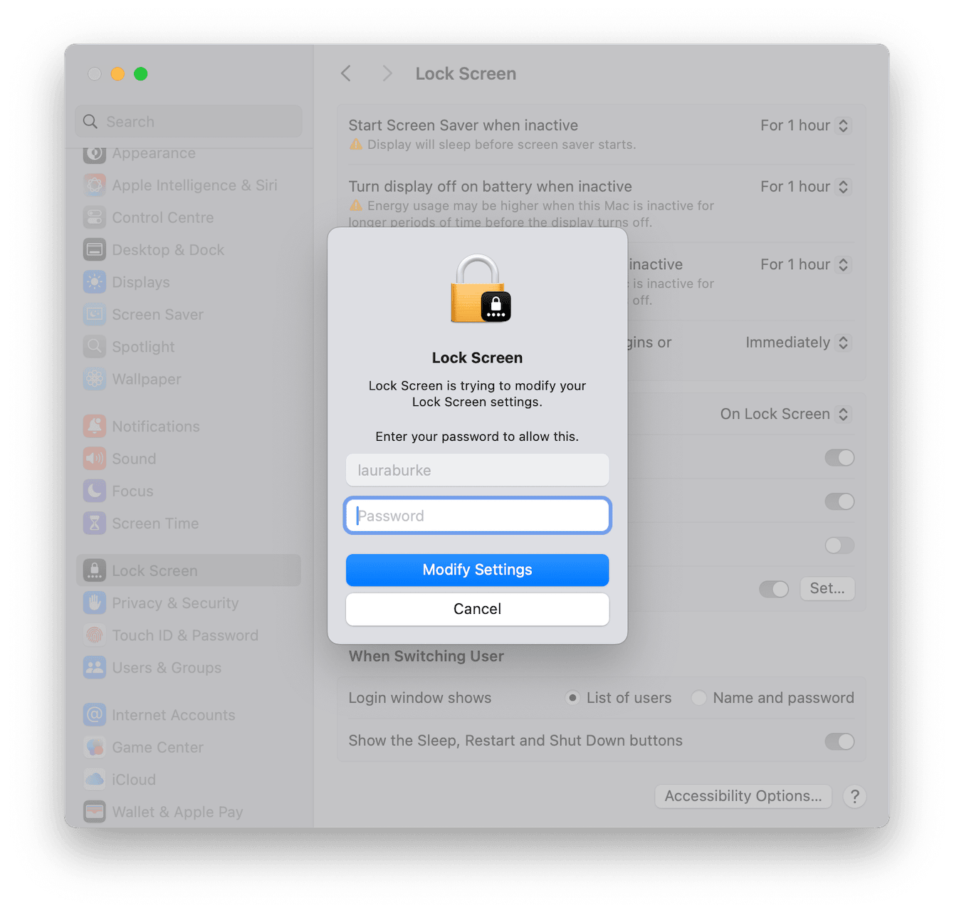 Automatic lock with screensaver