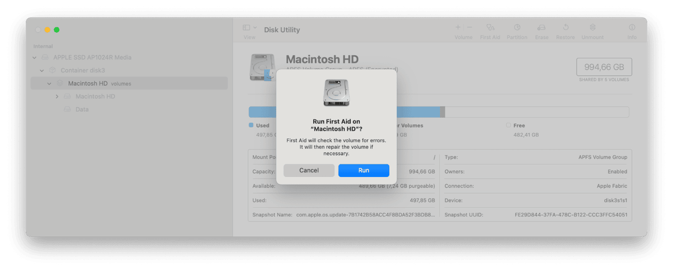 Repara los permisos del disco en modo seguro