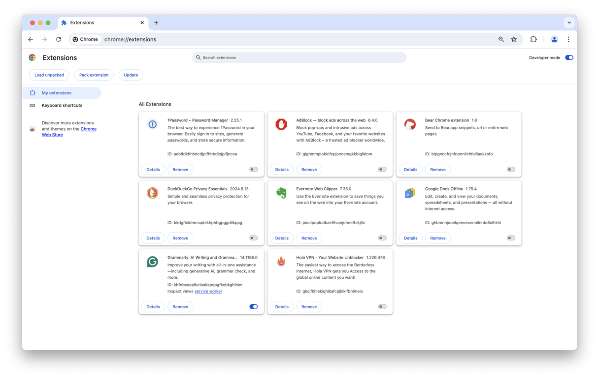 Passez vos extensions en revue