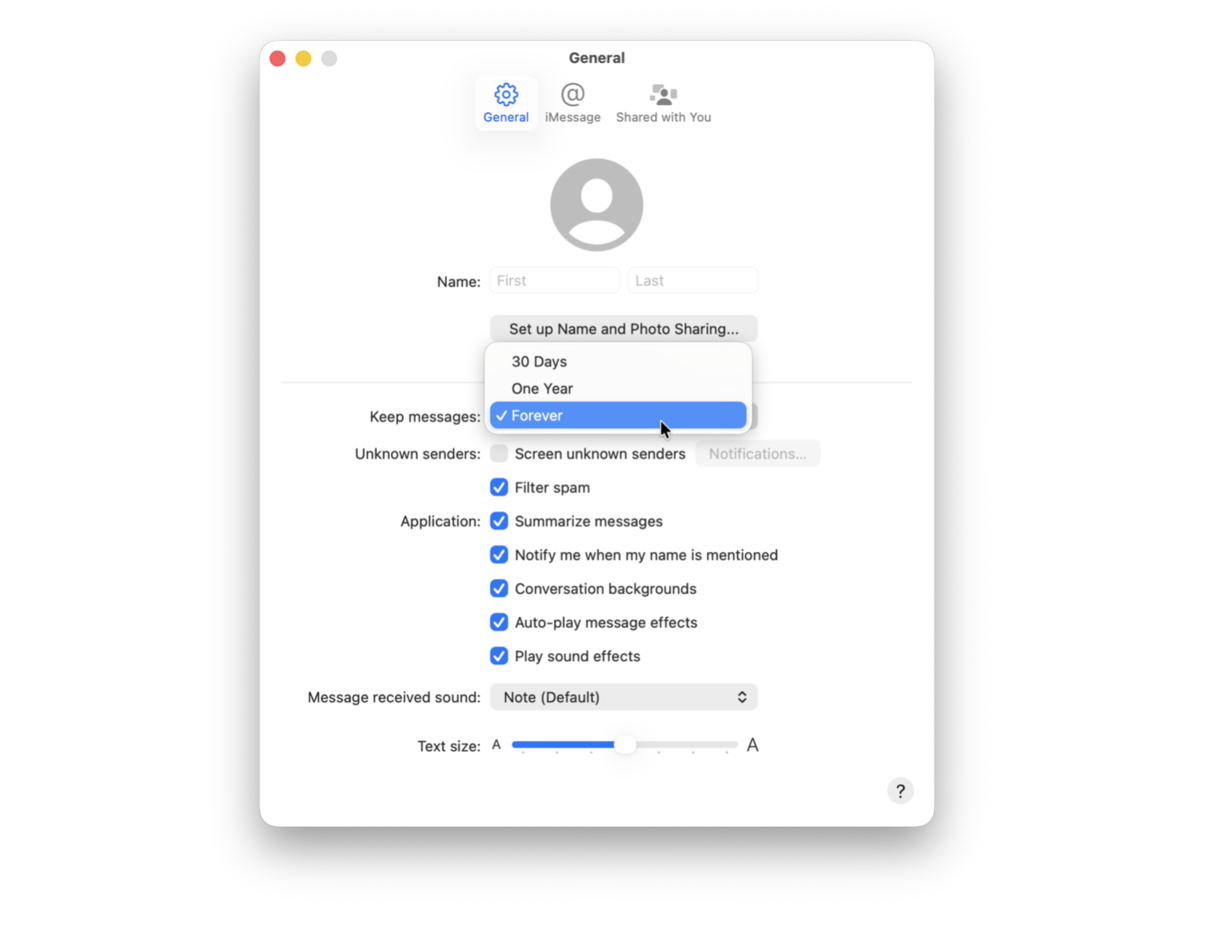 How to change Messages settings on Mac