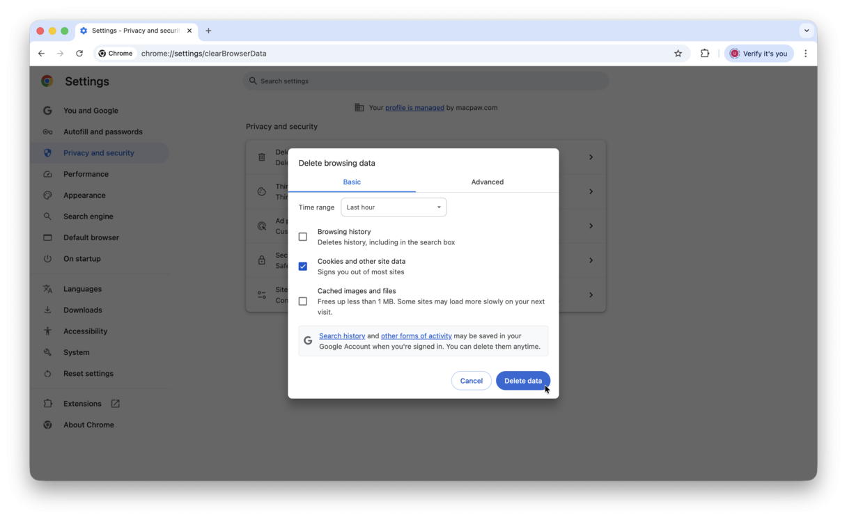 How to remove cache in Chrome
