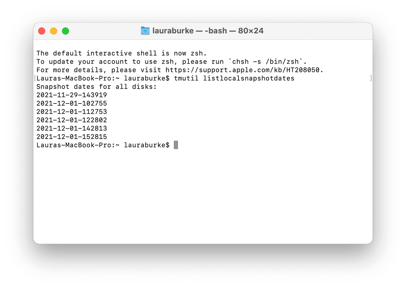 타임 머신 백업 지우기