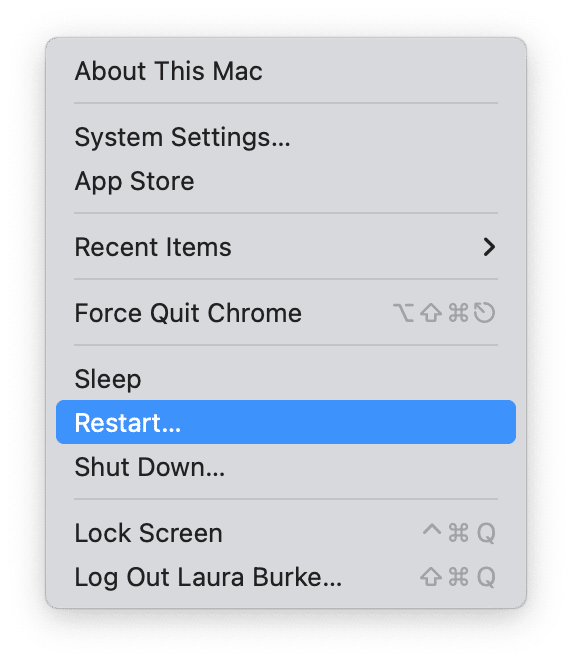 Restart your Mac