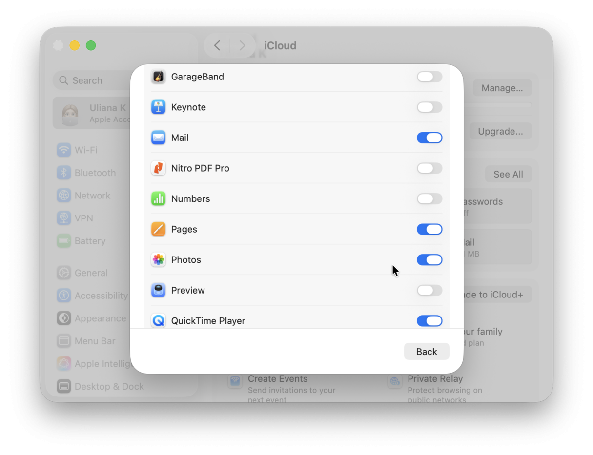 which apps sync to iCloud Drive